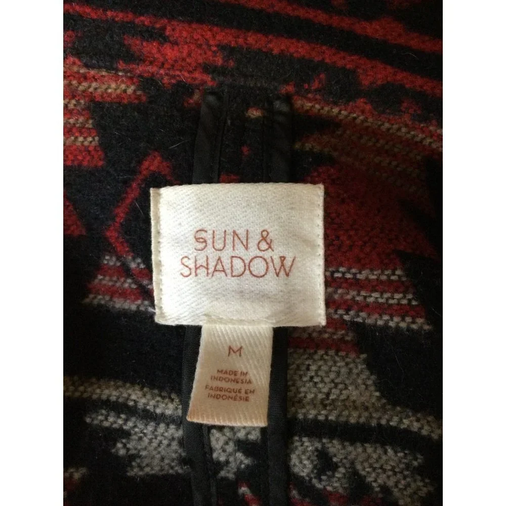 Sun & Shadow Women's Western Print Blend Jacket Long Sleeve Collared SZ Medium